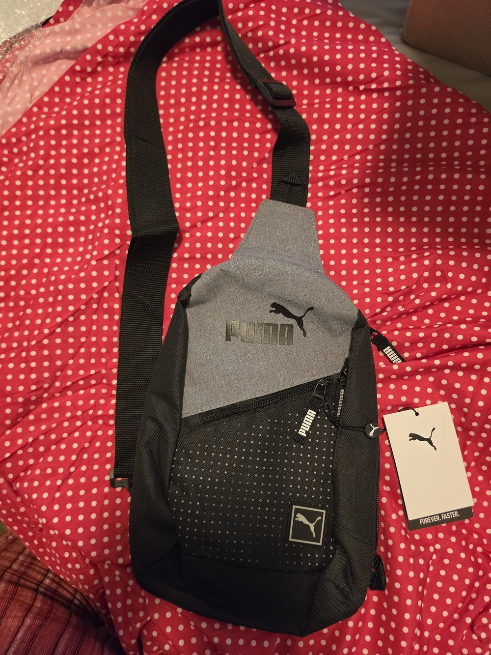 PUMA Men’s Grey & Black Crossbody Sling Bag